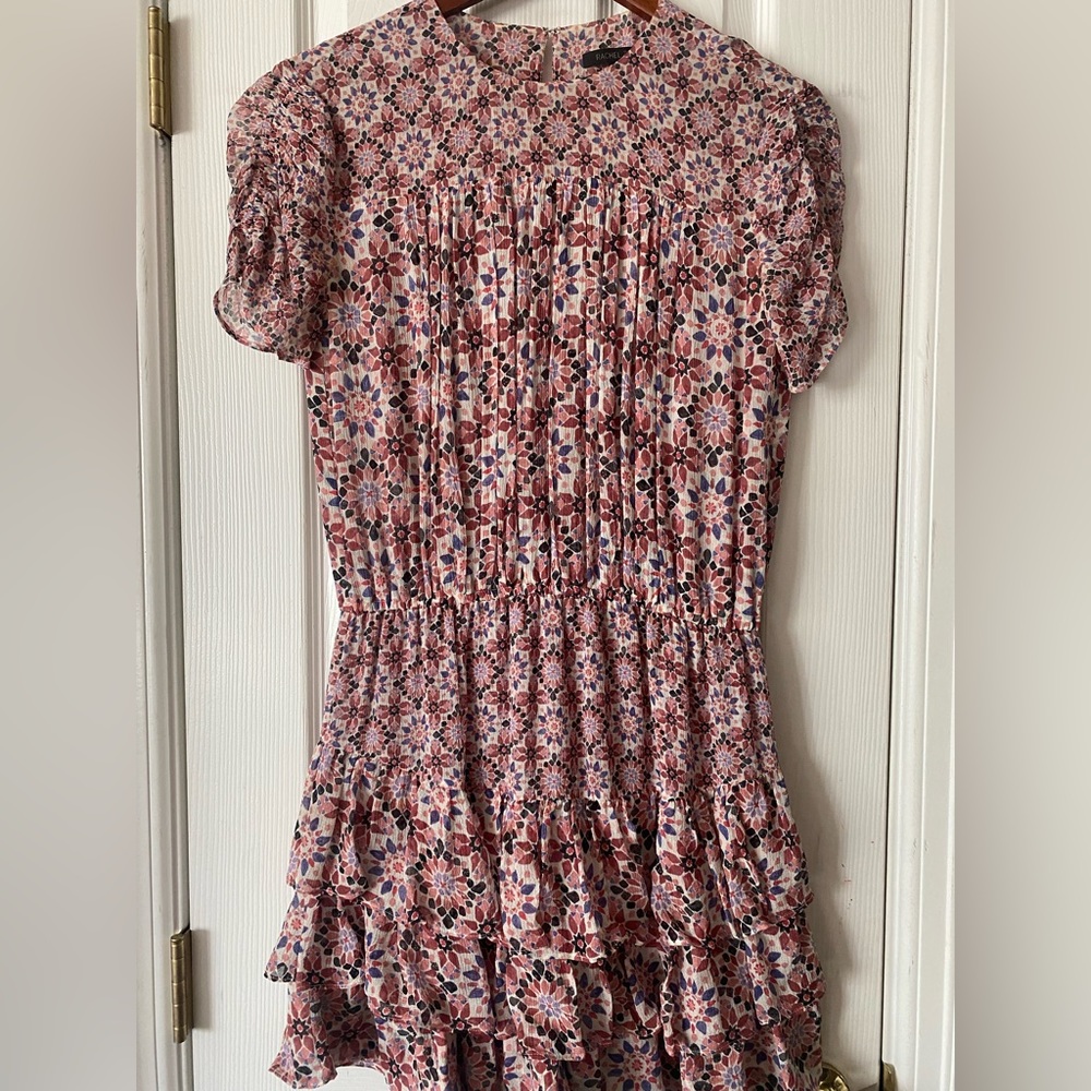 Rachel Zoe Ruffle Silk Floral Dress